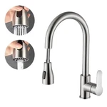 Kitchen Sink Faucet Brushed Nickel Single Handle Swivel Pull Down Sprayer Mixer. Fixed Price $28.07.