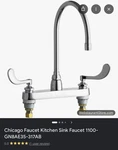 Chicago Faucet Kitchen Sink 1100-. Fixed Price $300.00.