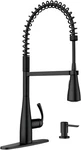 Moen 87814BL Essie Kitchen Faucet Matte Black Pulldown Pre-rinse Soap Dispenser. Fixed Price $190.70.