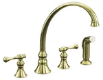 Kohler K-16109-4A-AF Revival Kitchen Sink Faucet With 9" Spout, Fench Gold. Fixed Price $1299.00.