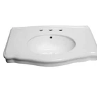 White Bathroom Pedestal Sink Basin Only 4" Centerset Renovators Supply. Fixed Price $118.00.