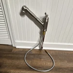Franke Pull-out Single-handle Kitchen Faucet Modern Nickel Finish Brass. Fixed Price $250.00.