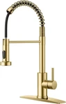 Forious Gold Kitchen Faucet With Pull Down Sprayer, Stainless Steel. Fixed Price $101.63.