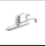 Moen Cfg CA40515 Cornerstone 1-HANDLE Kitchen Faucet -chrome W/ White Sprayer. Fixed Price $44.99.