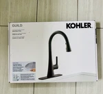 Kohler Guild Pull-down High Arc Kitchen Faucet, Matte Black, Single-hole. Fixed Price $110.00.