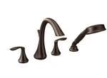 Moen T944ORB Eva Two-handle Roman Tub Faucet Trim W/handheld- Oil Rubbed Bronze. Fixed Price $342.94.