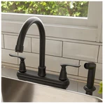 Project Source Laural Matte Black Double Handle Kitchen Faucet W/side Spray. Fixed Price $79.99.