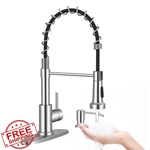 Arofa Brushed Nickel Kitchen Faucet, Pull Down Sprayer Single Handle 1-3 Hole. Fixed Price $94.99.