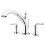 Pfister RT6-5MGC 2-HNDL Roman Tub Faucet Trim, Polished Chrome Box Damage. Fixed Price $102.48.