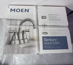 Moen Banbury Spot Resist Brushed Nickel Two Handle Bathroom Faucet. Fixed Price $82.99.