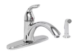 Premier Waterfront 1-HANDLE Standard Kitchen Faucet W/side Spray In Chrome. Fixed Price $39.99.