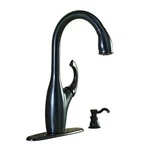 Glacier Bay Pull-down Kitchen Faucet With Soap Dispenser, Mediterranean Bronze. Fixed Price $109.99.